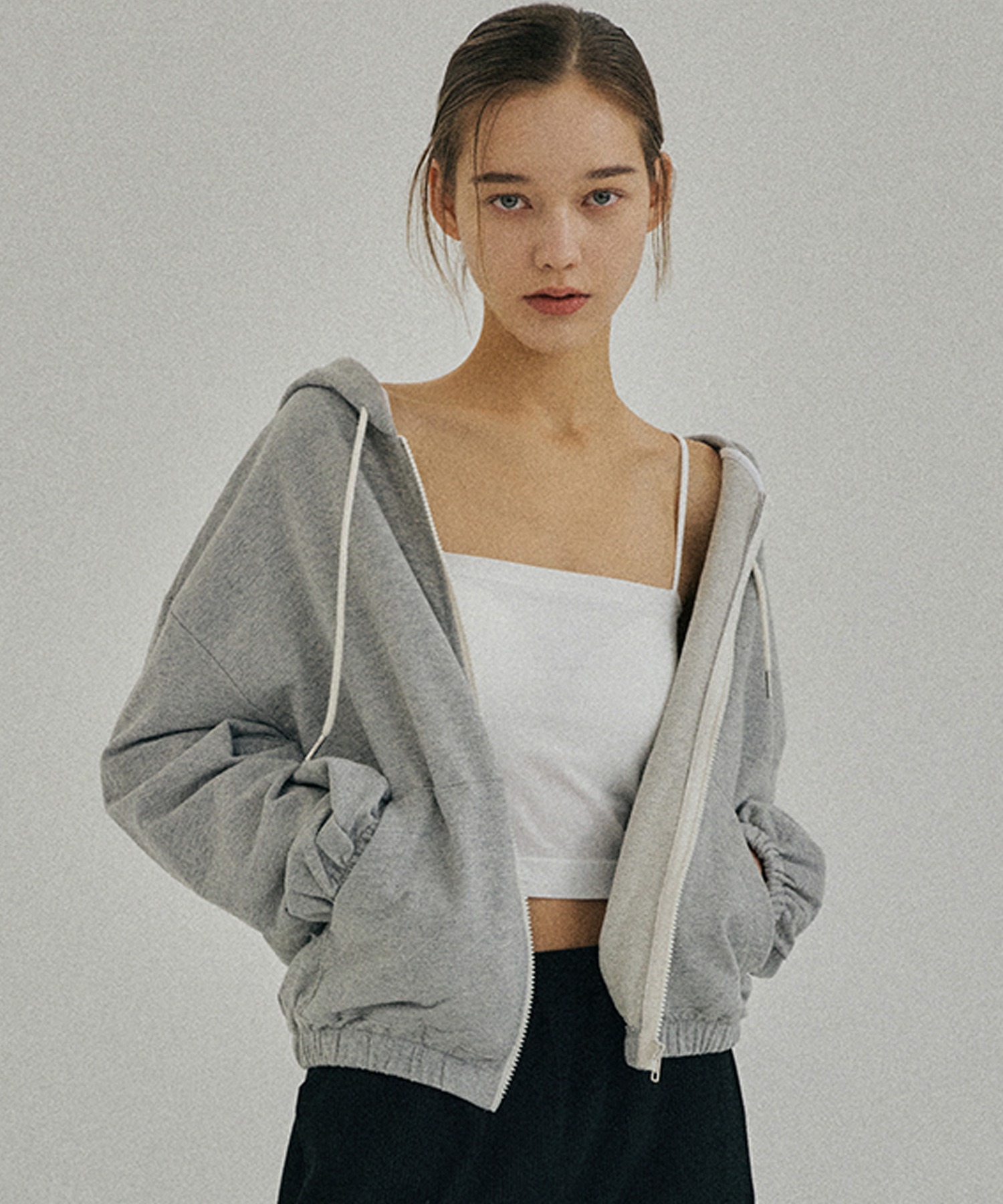 neo hoodie zip up (grey)