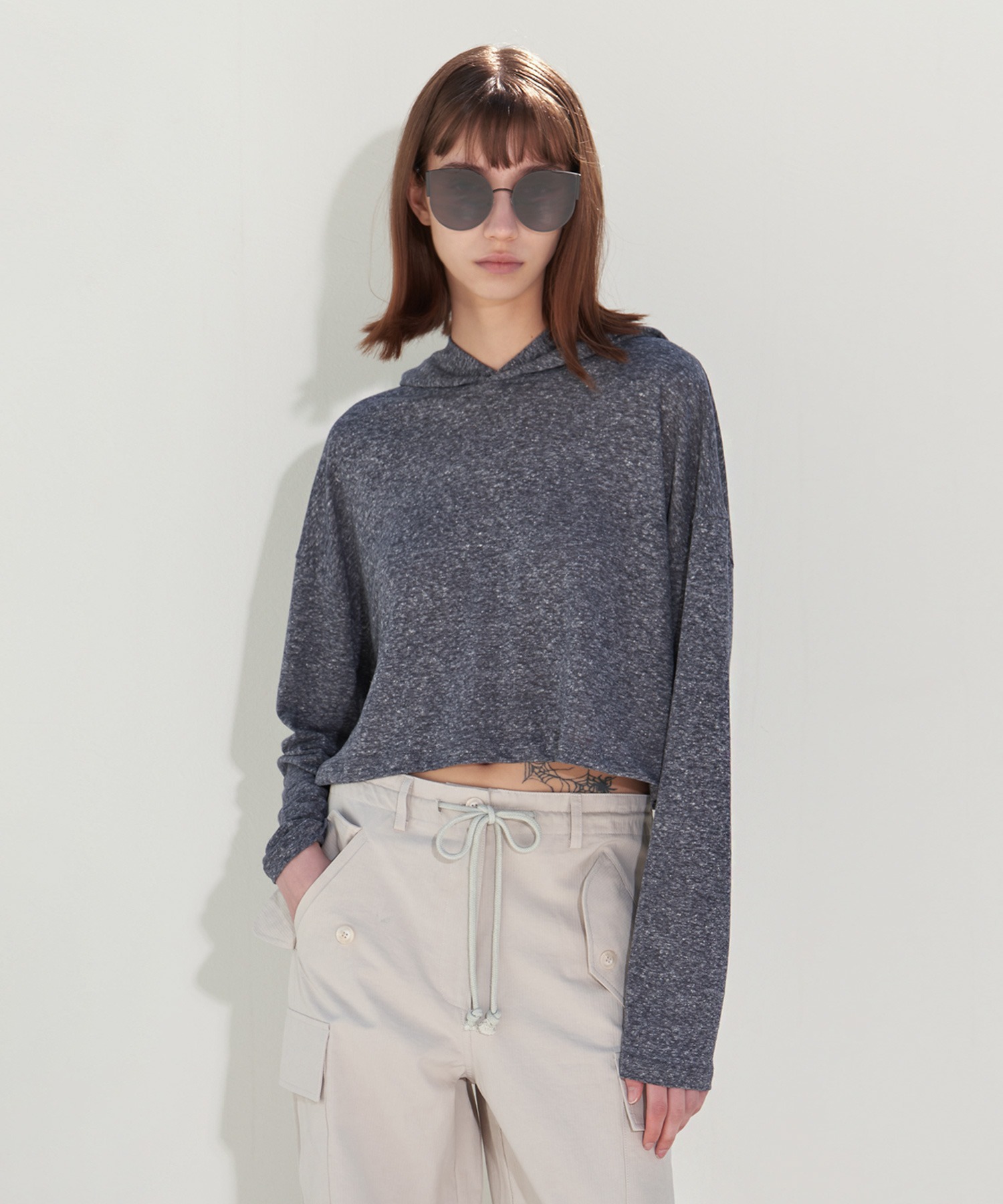 All Day Summer Cropped Hoodie (Charcoal)