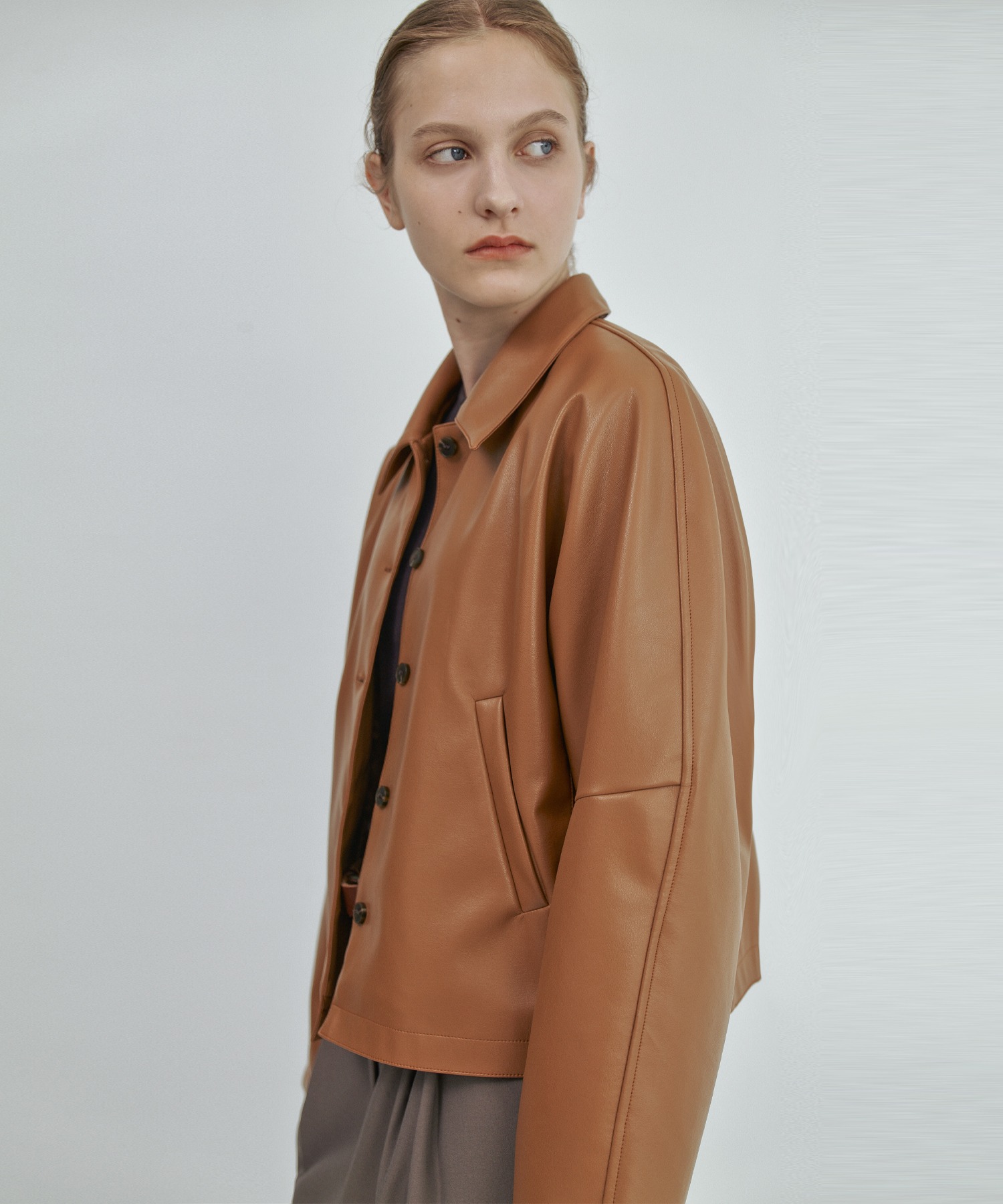 Cocoon Pure Leather Jacket (Camel)