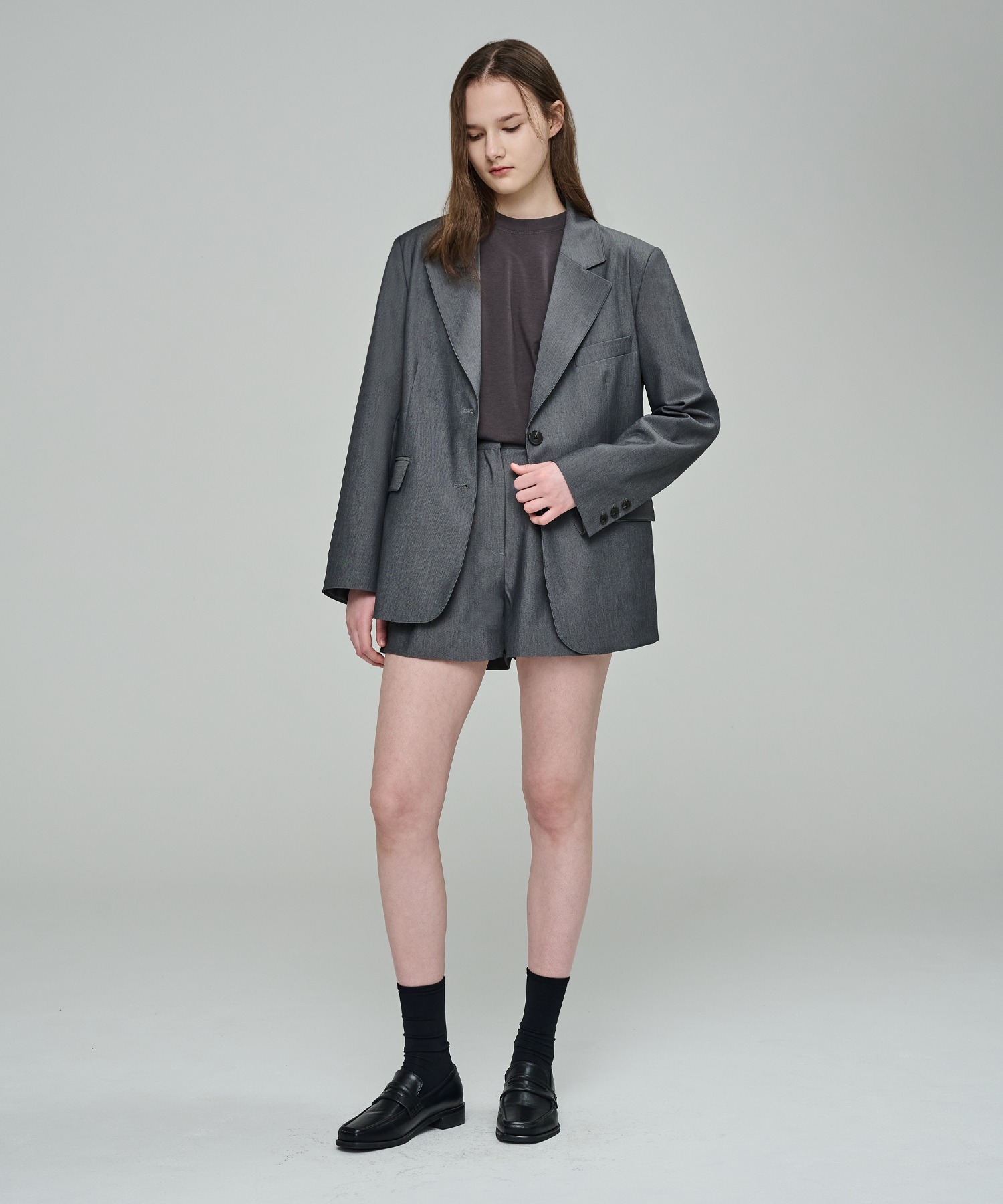 SET Taylor Jacket + Suit Shorts (Grey)